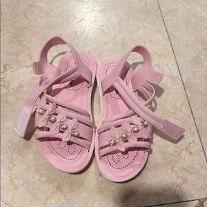 Pink Floral Kids Sandals